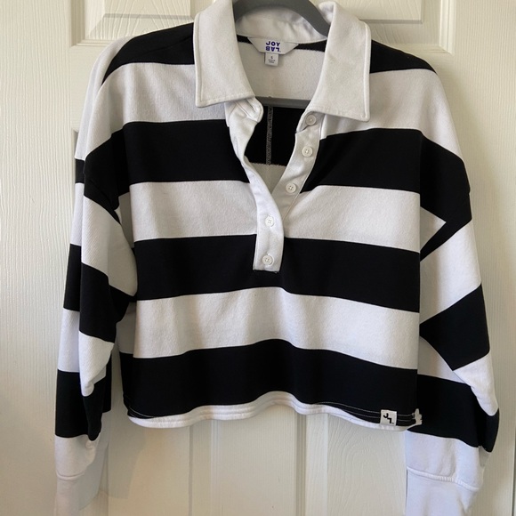 JoyLab Tops - JoyLab White Polo with Black Trim
